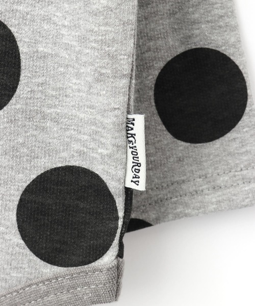 MAKE YOUR DAY(メイクユアデイ)の「ドットプリント長袖Tシャツ■80~140cm(Tシャツ/カットソー・キッズ・チャコールグレー/ベージュ/パープル・90/100/110/120/80/130/140)」の17枚目の写真