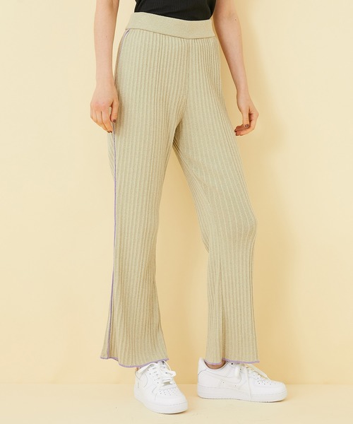 STUDIOUS（ステュディオス）の「【STUDIOUS】ラインリブニットパンツ（その他パンツ・レディース・ベージュ/ブラック・2/1）」の15枚目の写真