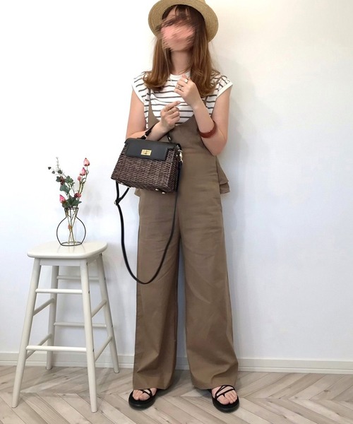 La-gemme（ラジェム）の「バックフリルサロペット（サロペット/オーバーオール・レディース・オリーブ/アイボリー/ブラック/ブラウン/グレー系その他/ブラック系その他・フリー/C）」の19枚目の写真