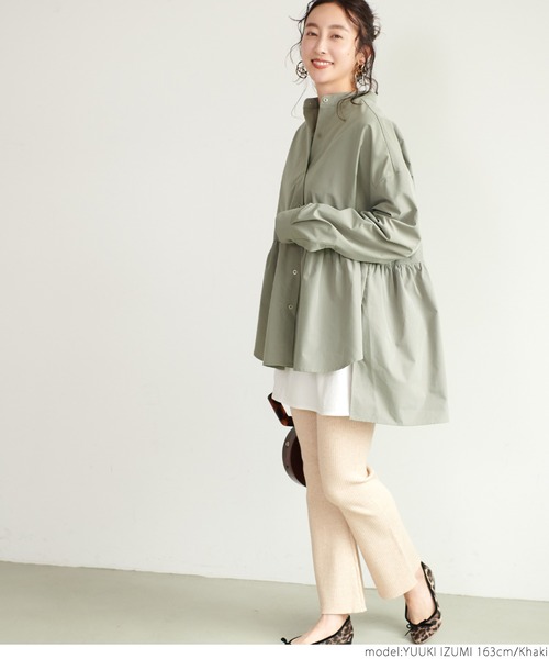 coca（coca）（コカ）の「バンドカラー切り替えギャザーブラウス（シャツ/ブラウス・レディース・ブラック/カーキ・ONE SIZE）」の6枚目の写真