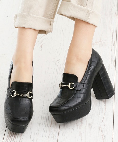 attagirl（アタガール）の「チャンキーヒール ビット ローファー（ローファー・レディース・ブラック/ブラック系その他/ベージュ/アイボリー/ブラウン/ブラック系その他2・S/L/LL/M）」の4枚目の写真