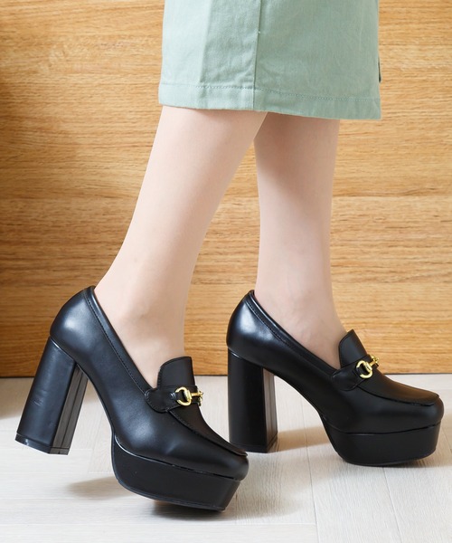 チャンキーヒール ビット ローファー（ローファー）｜attagirl