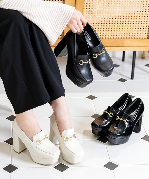 attagirl（アタガール）の「チャンキーヒール ビット ローファー（ローファー・レディース・ブラック/ブラック系その他/ベージュ/アイボリー/ブラウン/ブラック系その他2・S/L/LL/M）」の16枚目の写真