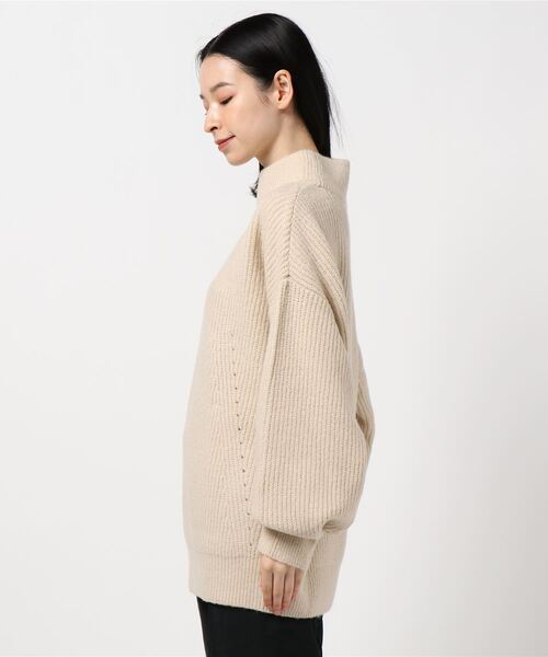coca(coca)(コカ)の「リブ編みハイネックニットトップス(ニット/セーター・レディース・ブラウン/アイボリー・ONE SIZE)」の3枚目の写真