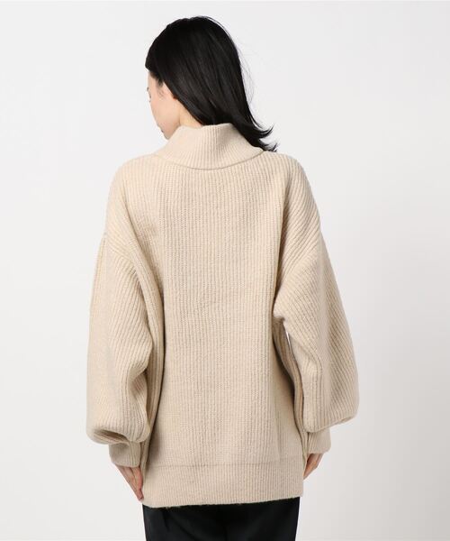 coca(coca)(コカ)の「リブ編みハイネックニットトップス(ニット/セーター・レディース・ブラウン/アイボリー・ONE SIZE)」の4枚目の写真