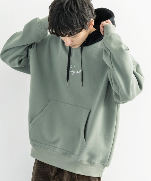 KANGOL(カンゴール)の「KANGOL カンゴール 別注 裏起毛 フーディー クレリックBIGパーカー(パーカー・メンズ・ブラック/ベージュ/ブラウン/グレー/オフホワイト/ブルー/グリーン・S/M/L/XL)」の6枚目の写真