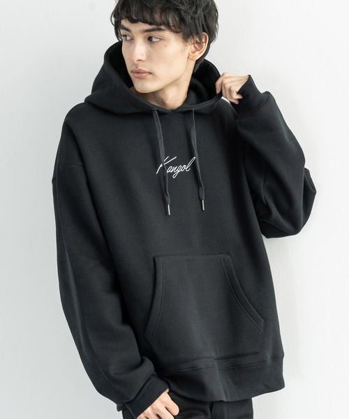 KANGOL(カンゴール)の「KANGOL カンゴール 別注 裏起毛 フーディー クレリックBIGパーカー(パーカー・メンズ・ブラック/ベージュ/ブラウン/グレー/オフホワイト/ブルー/グリーン・S/M/L/XL)」の10枚目の写真