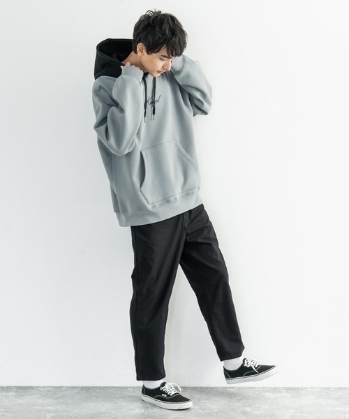 KANGOL(カンゴール)の「KANGOL カンゴール 別注 裏起毛 フーディー クレリックBIGパーカー(パーカー・メンズ・ブラック/ベージュ/ブラウン/グレー/オフホワイト/ブルー/グリーン・S/M/L/XL)」の18枚目の写真