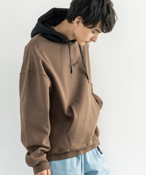 KANGOL(カンゴール)の「KANGOL カンゴール 別注 裏起毛 フーディー クレリックBIGパーカー(パーカー・メンズ・ブラック/ベージュ/ブラウン/グレー/オフホワイト/ブルー/グリーン・S/M/L/XL)」の11枚目の写真