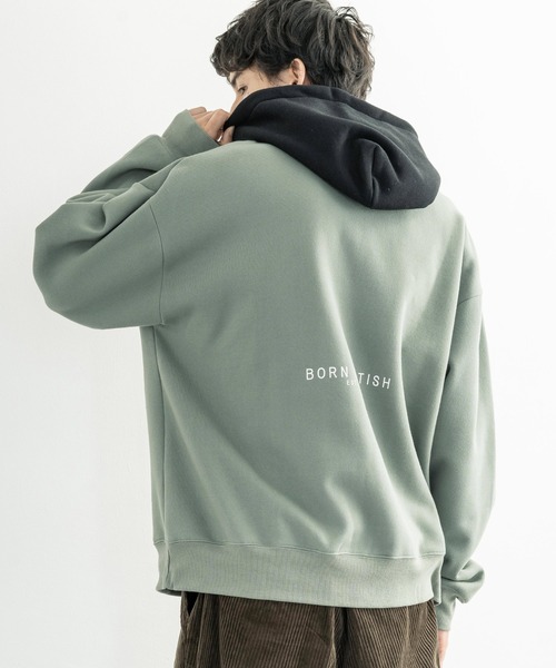 KANGOL(カンゴール)の「KANGOL カンゴール 別注 裏起毛 フーディー クレリックBIGパーカー(パーカー・メンズ・ブラック/ベージュ/ブラウン/グレー/オフホワイト/ブルー/グリーン・S/M/L/XL)」の12枚目の写真