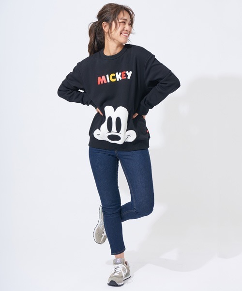 ディズニー 親子お揃い Babydoll ベビードール のファッション ディズニー 4591a スウェット トップス スウェット Bigフェイス トレーナー