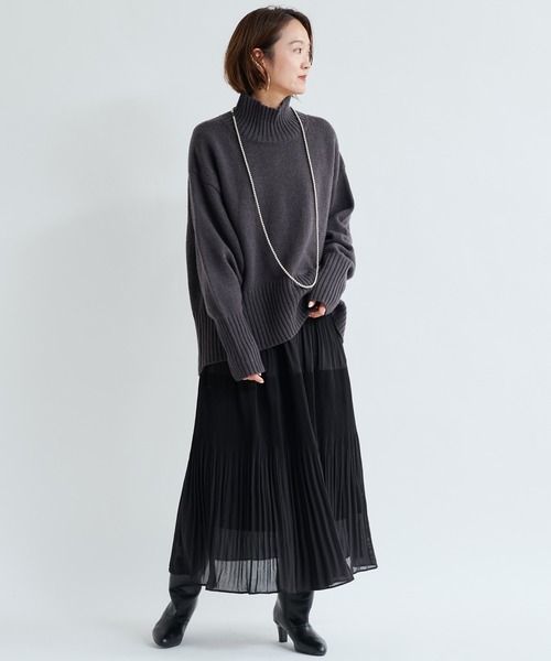 DouDou(ドゥドゥ)の「プリーツティアードワンピース(ワンピース・レディース・ブラック/ラベンダー・FREE)」の13枚目の写真