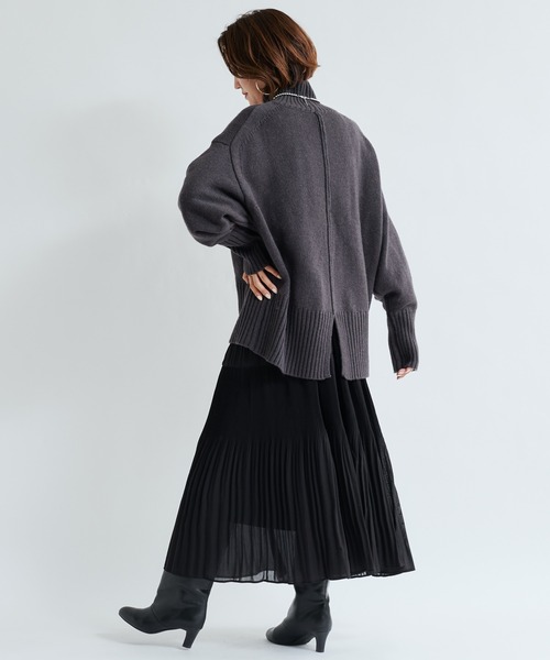 DouDou(ドゥドゥ)の「プリーツティアードワンピース(ワンピース・レディース・ブラック/ラベンダー・FREE)」の17枚目の写真