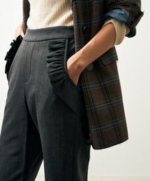 HERENCIA | 【WEB限定商品】デニム調 裏起毛 あったか素材 ポケットフリルパンツ(その他パンツ)
