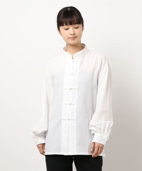 rps(アールピーエス)の「スパンブロードチャイナブラウス(シャツ/ブラウス・レディース・オフホワイト/ラベンダー/チャコールグレー・M)」の12枚目の写真