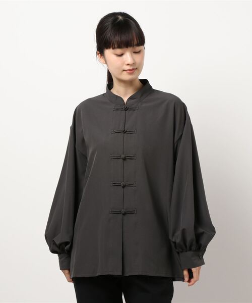 rps(アールピーエス)の「スパンブロードチャイナブラウス(シャツ/ブラウス・レディース・オフホワイト/ラベンダー/チャコールグレー・M)」の8枚目の写真