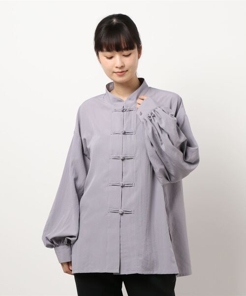rps(アールピーエス)の「スパンブロードチャイナブラウス(シャツ/ブラウス・レディース・オフホワイト/ラベンダー/チャコールグレー・M)」の14枚目の写真