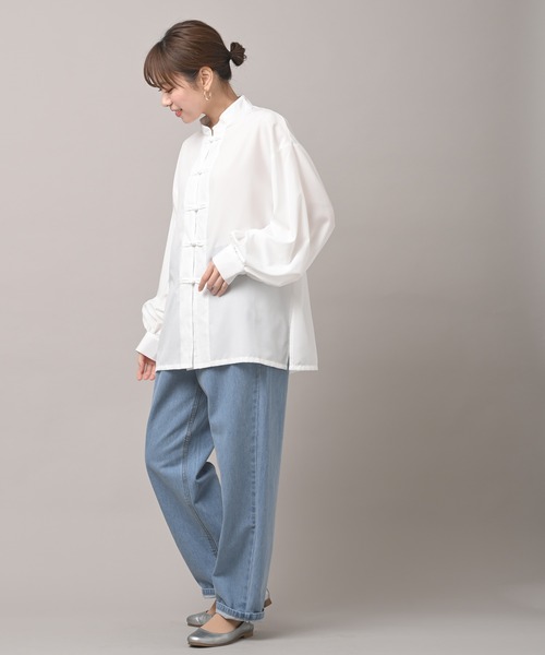 rps(アールピーエス)の「スパンブロードチャイナブラウス(シャツ/ブラウス・レディース・オフホワイト/ラベンダー/チャコールグレー・M)」の5枚目の写真