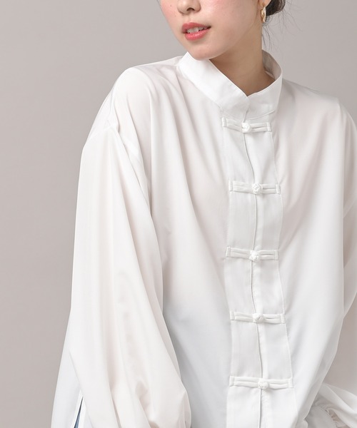 rps(アールピーエス)の「スパンブロードチャイナブラウス(シャツ/ブラウス・レディース・オフホワイト/ラベンダー/チャコールグレー・M)」の16枚目の写真