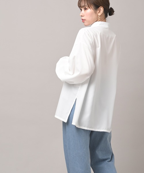 rps(アールピーエス)の「スパンブロードチャイナブラウス(シャツ/ブラウス・レディース・オフホワイト/ラベンダー/チャコールグレー・M)」の9枚目の写真