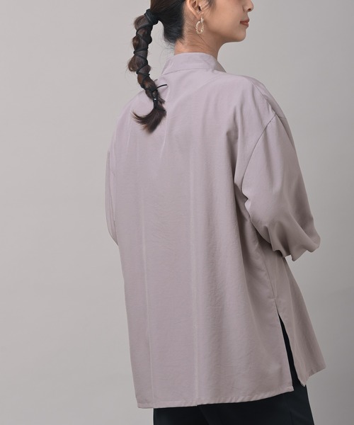 rps(アールピーエス)の「スパンブロードチャイナブラウス(シャツ/ブラウス・レディース・オフホワイト/ラベンダー/チャコールグレー・M)」の7枚目の写真