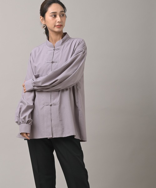 rps(アールピーエス)の「スパンブロードチャイナブラウス(シャツ/ブラウス・レディース・オフホワイト/ラベンダー/チャコールグレー・M)」の13枚目の写真