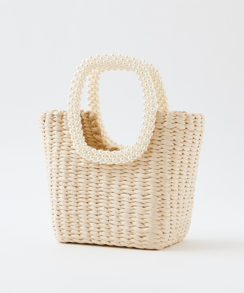 one after another NICE CLAUP(ワンアフターアナザーナイスクラップ)の「パール雑材かごバッグ(かごバッグ・レディース・ナチュラル・ONE SIZE)」の7枚目の写真
