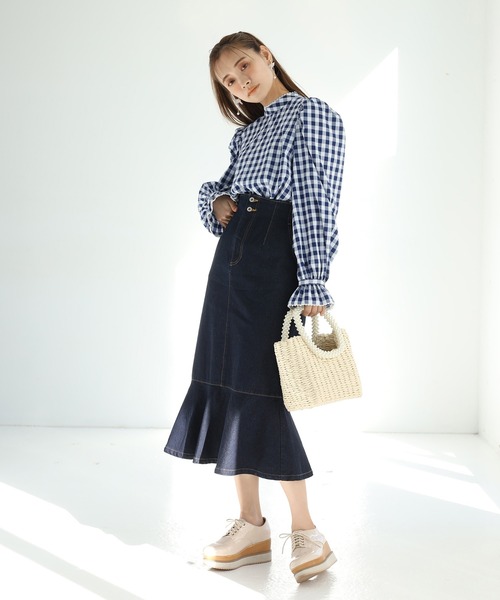 one after another NICE CLAUP(ワンアフターアナザーナイスクラップ)の「パール雑材かごバッグ(かごバッグ・レディース・ナチュラル・ONE SIZE)」の9枚目の写真