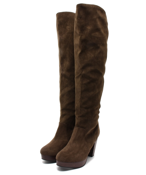 Heather（ヘザー）の「スタックヒールニーハイブーツ　554401（ブーツ・レディース・ブラック/ブラウン/ライトベージュ・LARGE/MEDIUM）」の15枚目の写真