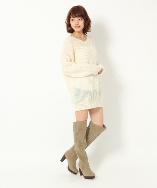 Heather（ヘザー）の「スタックヒールニーハイブーツ　554401（ブーツ・レディース・ブラック/ブラウン/ライトベージュ・LARGE/MEDIUM）」の13枚目の写真