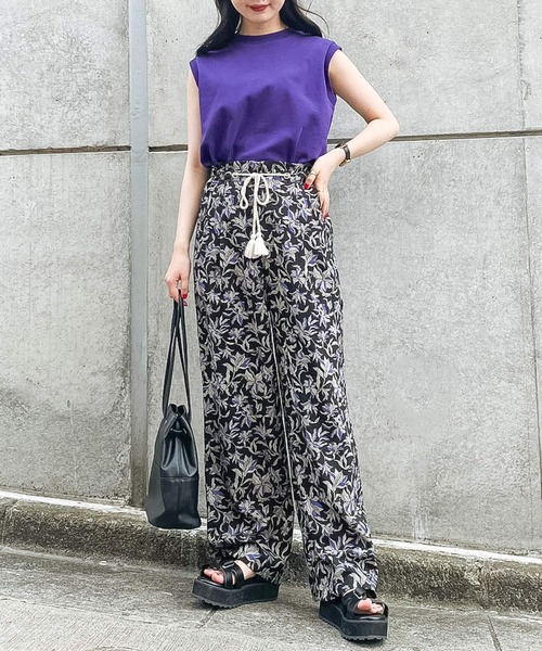 PAGEBOY（ページボーイ）の「リーフフラワーイージーパンツ（その他パンツ・レディース・ホワイト系その他2/ホワイト系その他/ブラック・FREE）」の22枚目の写真