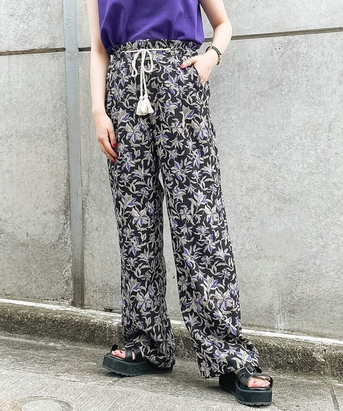 PAGEBOY（ページボーイ）の「リーフフラワーイージーパンツ（その他パンツ・レディース・ホワイト系その他2/ホワイト系その他/ブラック・FREE）」の21枚目の写真