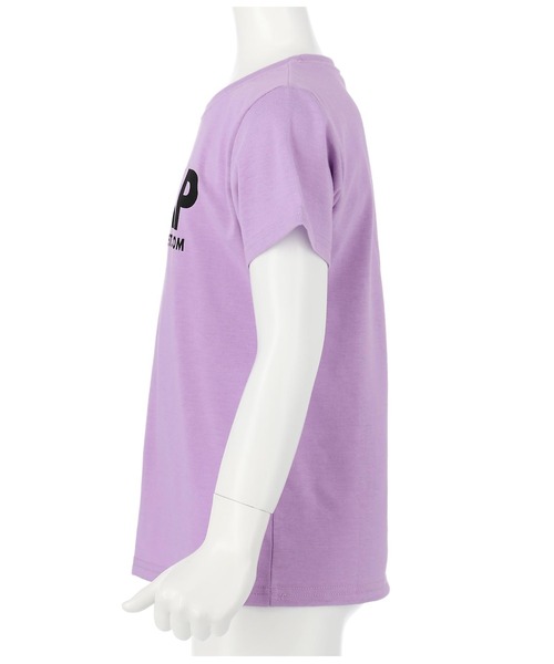 ANAP kids（アナップキッズ）の「吸水速乾アドレスロゴTシャツ（Tシャツ/カットソー・キッズ・オフホワイト/カーキ/ブラック/ラベンダー/サックスブルー/スミクロ/ライム/ベージュ・L/S/M）」の10枚目の写真