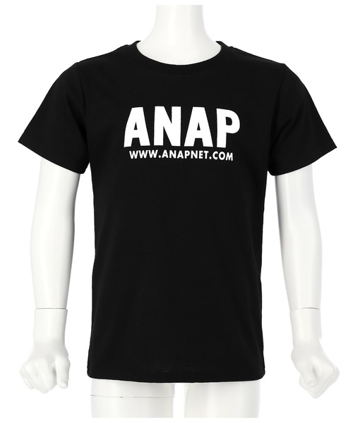ANAP kids（アナップキッズ）の「吸水速乾アドレスロゴTシャツ（Tシャツ/カットソー・キッズ・オフホワイト/カーキ/ブラック/ラベンダー/サックスブルー/スミクロ/ライム/ベージュ・L/S/M）」の22枚目の写真