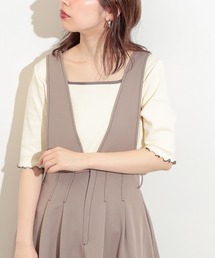 natural couture（ナチュラルクチュール）の「前後2WAYパイピングリブT（Tシャツ/カットソー）」