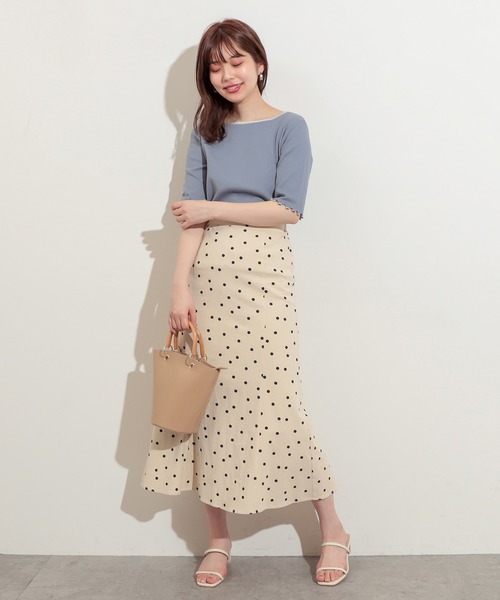 natural couture（ナチュラルクチュール）の「前後2WAYパイピングリブT（Tシャツ/カットソー・レディース・ブラック/サックスブルー/アイボリー/ライトベージュ・FREE）」の21枚目の写真