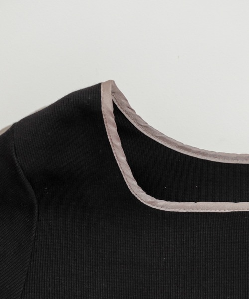natural couture（ナチュラルクチュール）の「前後2WAYパイピングリブT（Tシャツ/カットソー・レディース・ブラック/サックスブルー/アイボリー/ライトベージュ・FREE）」の11枚目の写真