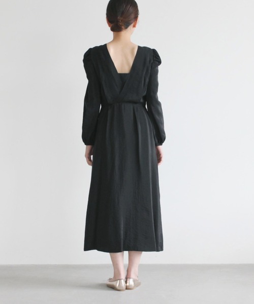 kaene（カエン）の「透けシフォンオーガンジーワンピース（ドレス・レディース・ブラック/ベージュ系その他/パープル・36/34/38）」の14枚目の写真