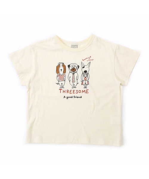 DILASH（ディラッシュ）の「ドッグキャラプリントTシャツ（Tシャツ/カットソー・キッズ・ブラウン/アイボリー・110/140/130/90/100/120/80）」の6枚目の写真