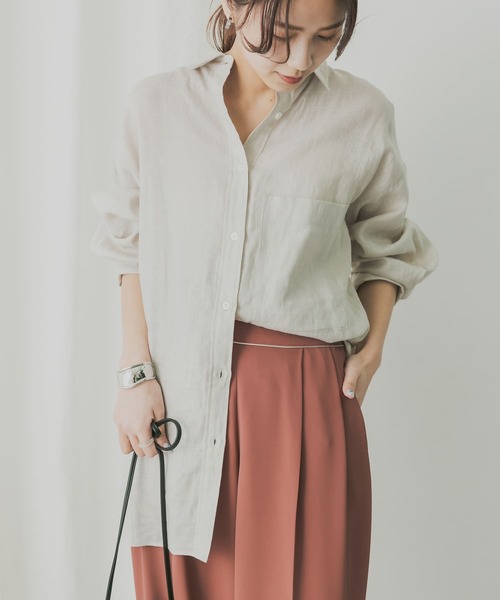 KBF+（ケービーエフプラス）の「KBF+　Terre de Lin Bigシャツ（シャツ/ブラウス・レディース・ベージュ系その他/パープル系その他/ブルー・ONE）」の8枚目の写真