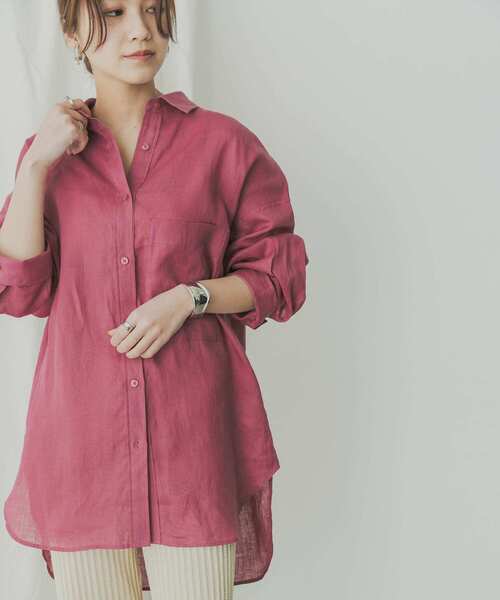 KBF+（ケービーエフプラス）の「KBF+　Terre de Lin Bigシャツ（シャツ/ブラウス・レディース・ベージュ系その他/パープル系その他/ブルー・ONE）」の15枚目の写真