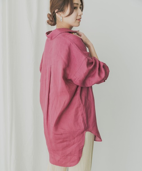 KBF+（ケービーエフプラス）の「KBF+　Terre de Lin Bigシャツ（シャツ/ブラウス・レディース・ベージュ系その他/パープル系その他/ブルー・ONE）」の16枚目の写真