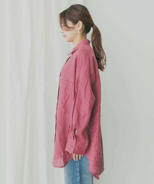 KBF+（ケービーエフプラス）の「KBF+　Terre de Lin Bigシャツ（シャツ/ブラウス・レディース・ベージュ系その他/パープル系その他/ブルー・ONE）」の19枚目の写真