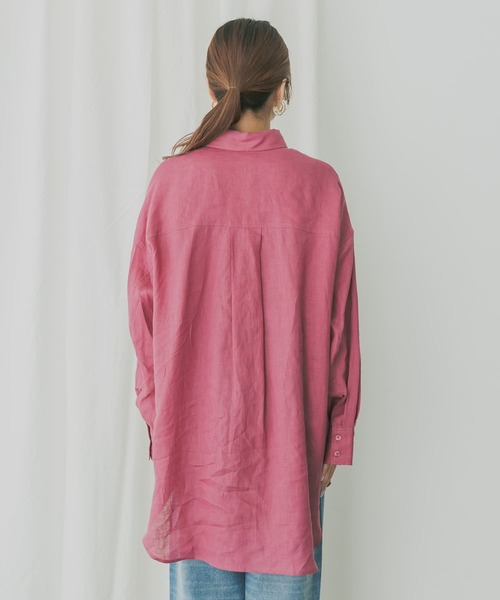 KBF+（ケービーエフプラス）の「KBF+　Terre de Lin Bigシャツ（シャツ/ブラウス・レディース・ベージュ系その他/パープル系その他/ブルー・ONE）」の20枚目の写真