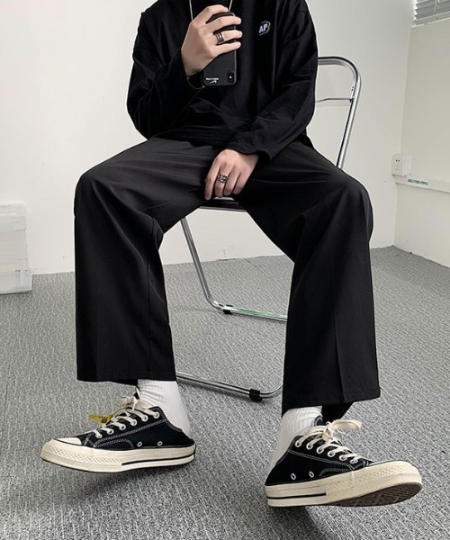 KOR(ケーオーアール)の「ワイドパンツ(スラックス・メンズ・ブラック・M/L/XL/2XL)」の4枚目の写真