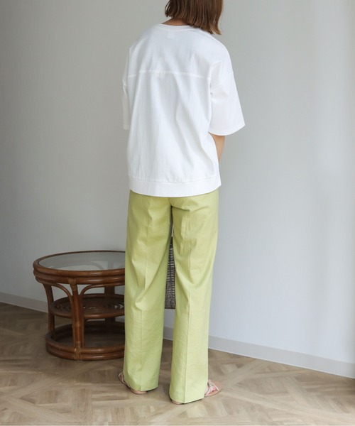 HER CLOSET(ハークローゼット)の「【HERCLOSET】7オンスヘビーウェイトコットン後ろ切替ビッグTシャツ(Tシャツ/カットソー・レディース・ホワイト/チャコールグレー/ブラック/ベージュ/パープル/ブルー・M)」の12枚目の写真