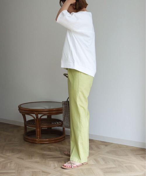 HER CLOSET(ハークローゼット)の「【HERCLOSET】7オンスヘビーウェイトコットン後ろ切替ビッグTシャツ(Tシャツ/カットソー・レディース・ホワイト/チャコールグレー/ブラック/ベージュ/パープル/ブルー・M)」の13枚目の写真
