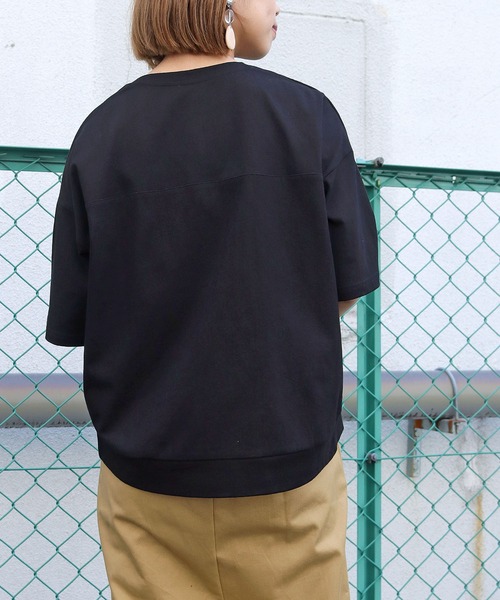 HER CLOSET(ハークローゼット)の「【HERCLOSET】7オンスヘビーウェイトコットン後ろ切替ビッグTシャツ(Tシャツ/カットソー・レディース・ホワイト/チャコールグレー/ブラック/ベージュ/パープル/ブルー・M)」の17枚目の写真