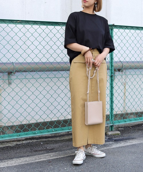 HER CLOSET(ハークローゼット)の「【HERCLOSET】7オンスヘビーウェイトコットン後ろ切替ビッグTシャツ(Tシャツ/カットソー・レディース・ホワイト/チャコールグレー/ブラック/ベージュ/パープル/ブルー・M)」の19枚目の写真