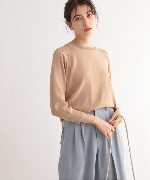 LE FOYER（ルフォワイエ）の「ベーシックニット（ニット/セーター・レディース・ピンク/ベージュ/ブラック・38）」の2枚目の写真